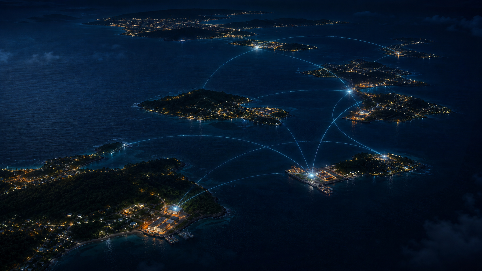 Conceptual regional network of ROME infrastructure sites across Caribbean islands